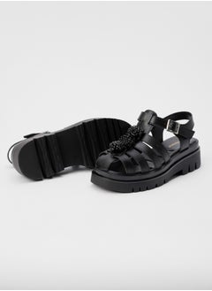 flâneur Flaneur Stylish Platform Sandals for Women - Open Toe Shoes, Natural Leather,  Ankle Strap, Casual Footwear for Women, Lightweight & Comfortable Outdoor Walking Shoes  - Image 4