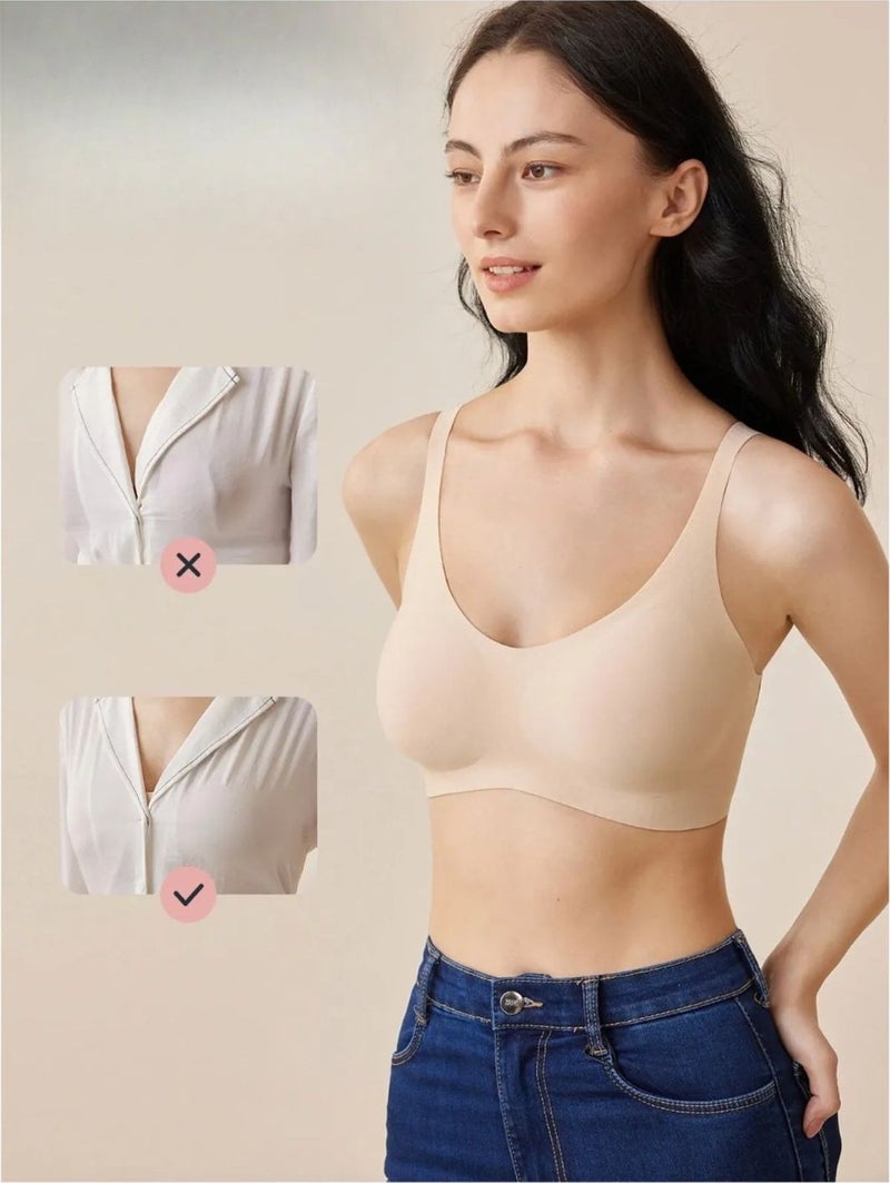 TECHNO 8Q Seamless Padded Soft Non-Trace Laser Cut Non-wired Push Up Invisible Bra  - Image 2