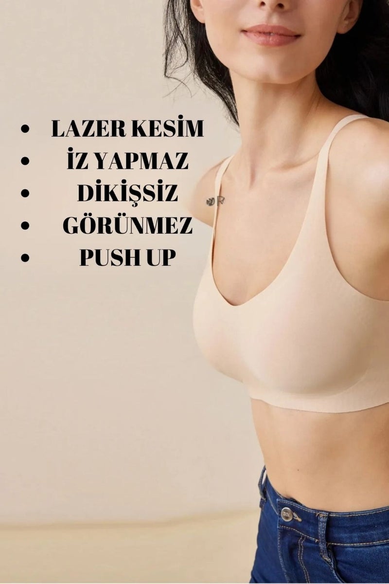 TECHNO 8Q Seamless Padded Soft Non-Trace Laser Cut Non-wired Push Up Invisible Bra  - Image 1