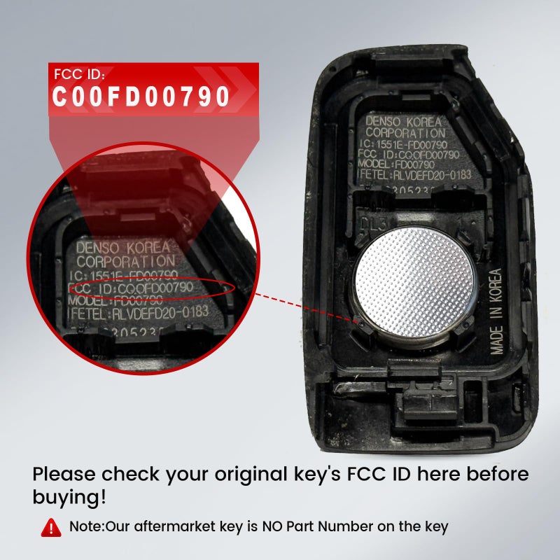 Beefunny Smart Key Fob Replacement for for KIA Forte 2022 2023 2024 Keyless Entry Remote Control Keyfob 433MHz 4A Chip FCC ID:CQOFD00790 P/N:95440-M7200 (1) - Image 4