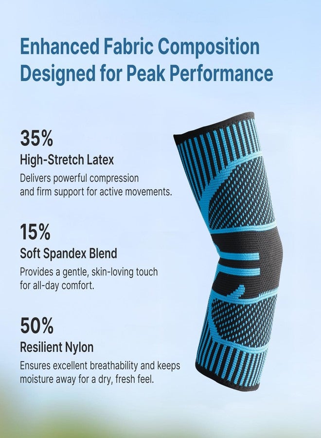 STRAUSS Elbow Support for Gym | Elbow Band for Pain Relief | Nylon | Tennis Elbow Band for Men & Women | Elbow Guard Cricket, Badminton & Sports | Compression Technology & No Marks | Blue - Large - Image 4