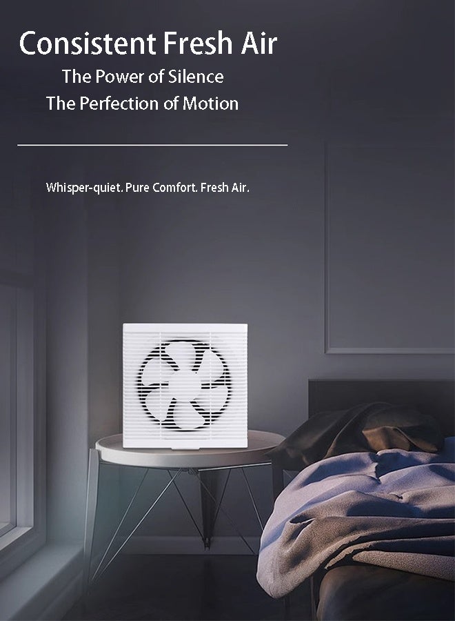 S-Color Exhaust Fan, 8 Inch Window Wall Mount Vent Fan With Switch for Kitchen Bathroom Garage Efficient Ventilation(White, 30W) - Image 4