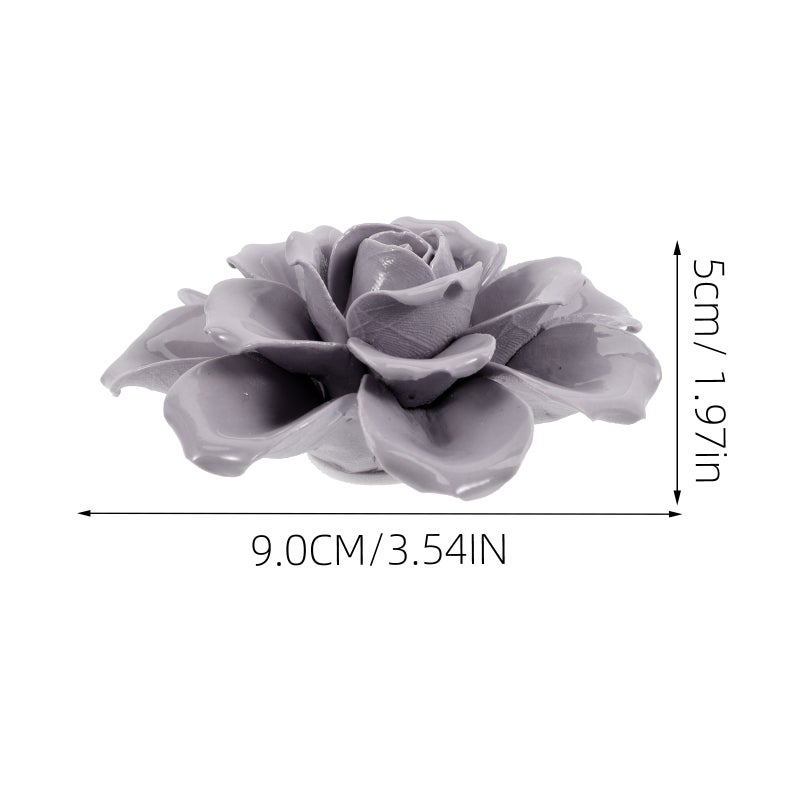 2pcs Ceramic Flower Wall Hanging 3D Rose Ornament Wall Background Mural Hanging Decor - Image 2