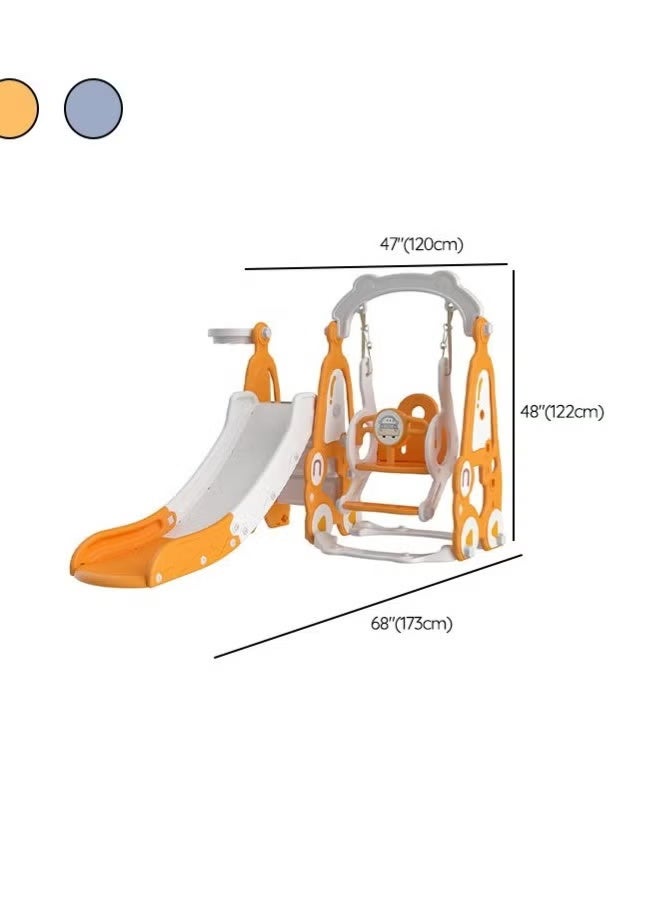 فول جوي مجموعة زحليقة وأرجوحة مع حلقة كرة سلة 3*1 للأطفال،مجموعة ملعب داخلي وخارجي للأطفال الصغار،مجموعة ألعاب تسلق للأطفال - Image 3