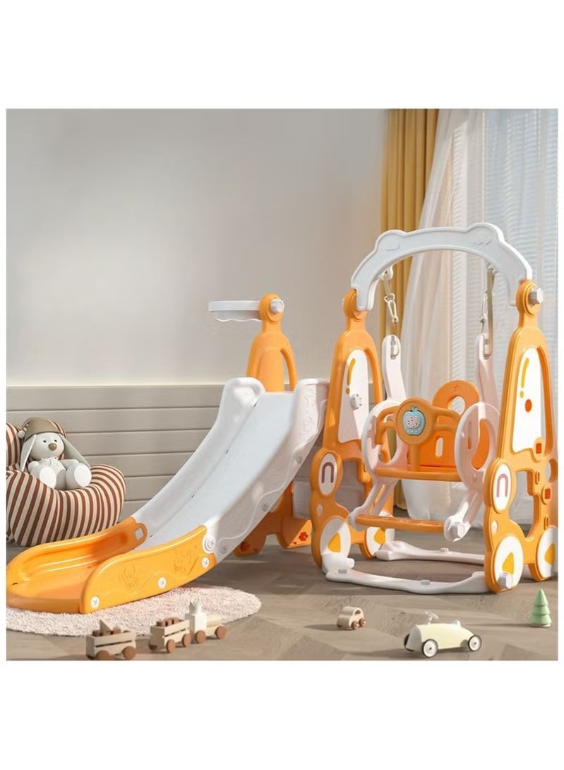 فول جوي مجموعة زحليقة وأرجوحة مع حلقة كرة سلة 3*1 للأطفال،مجموعة ملعب داخلي وخارجي للأطفال الصغار،مجموعة ألعاب تسلق للأطفال - Image 4