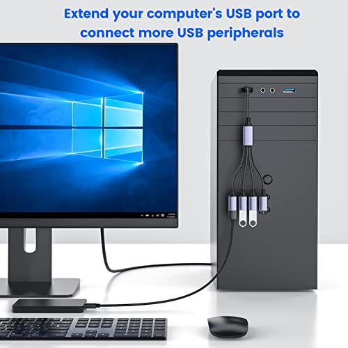 MOGOOD USB Splitter, 4-Port USB 2.0 Electronic Adapter, Multi-Socket USB Hub for Data Transfer and Power Charging, Compatible with Keyboard, Desktop, Television, Laptop, Printer, Car, U Disk, and TV - Image 4