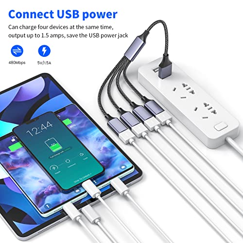MOGOOD USB Splitter, 4-Port USB 2.0 Electronic Adapter, Multi-Socket USB Hub for Data Transfer and Power Charging, Compatible with Keyboard, Desktop, Television, Laptop, Printer, Car, U Disk, and TV - Image 5