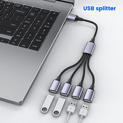 MOGOOD USB Splitter, 4-Port USB 2.0 Electronic Adapter, Multi-Socket USB Hub for Data Transfer and Power Charging, Compatible with Keyboard, Desktop, Television, Laptop, Printer, Car, U Disk, and TV - Image 3