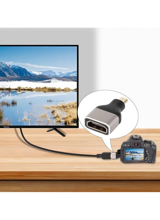 إيروريكس 2 حزمة من محول HDMI الصغير 8k إلى HDMI، Micro HDMI ذكر إلى HDMI A أنثى، محول Micro HDMI القياسي الإصدار 2.1، يدعم 8K@60 هرتز/4K@120 هرتز HDR ARC، متوافق مع الكاميرا، DSLR، الكمبيوتر اللوحي  - Image 5