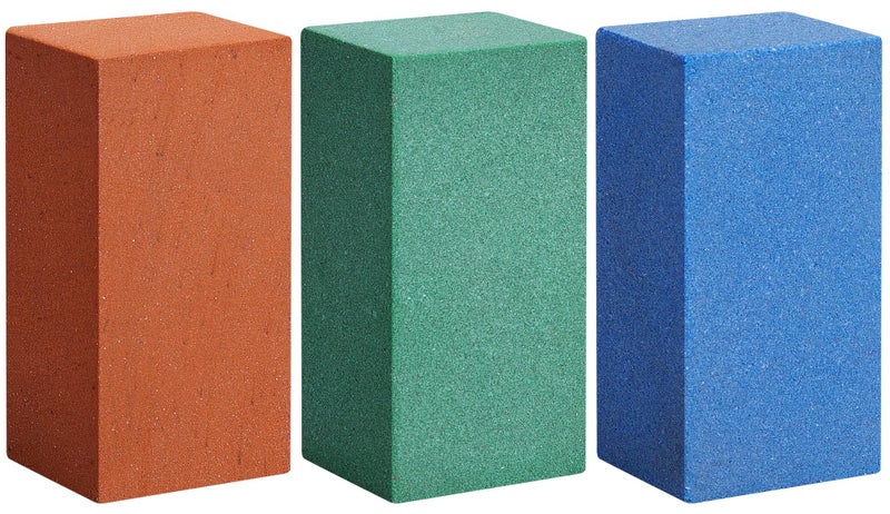 Watayo 3 Pcs Gummy Rubber Abrasive Stone- Edge Grinding Rubber Block Stone- Soft Snowboard Gummy Stone- Snowboard Ski Stone for Removing Rust and Burrs (Blue 60 Grit, Green 120 Grit, Red 240 Grit) - Image 1