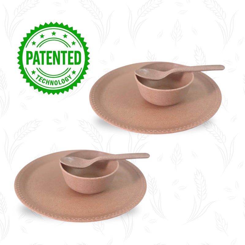 Pacing Grass Bamboo Bio-Composite Meal Serving Set | 6 Units | Lightweight, Durable Plate, Bowls & Spoon Combo for Everyday Dining - Image 5