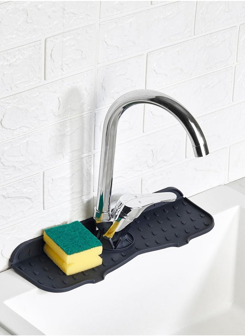 ORGANiZERS Organizers Silicone Sink Splash Guard for Faucet | Water Catcher Mat | Kitchen & Bathroom Sink Protector | Drip Catcher Drying Mat | Splash Guard for Bar, RV | Fits Most Faucets (37x14x0.5 cm)  - Image 1