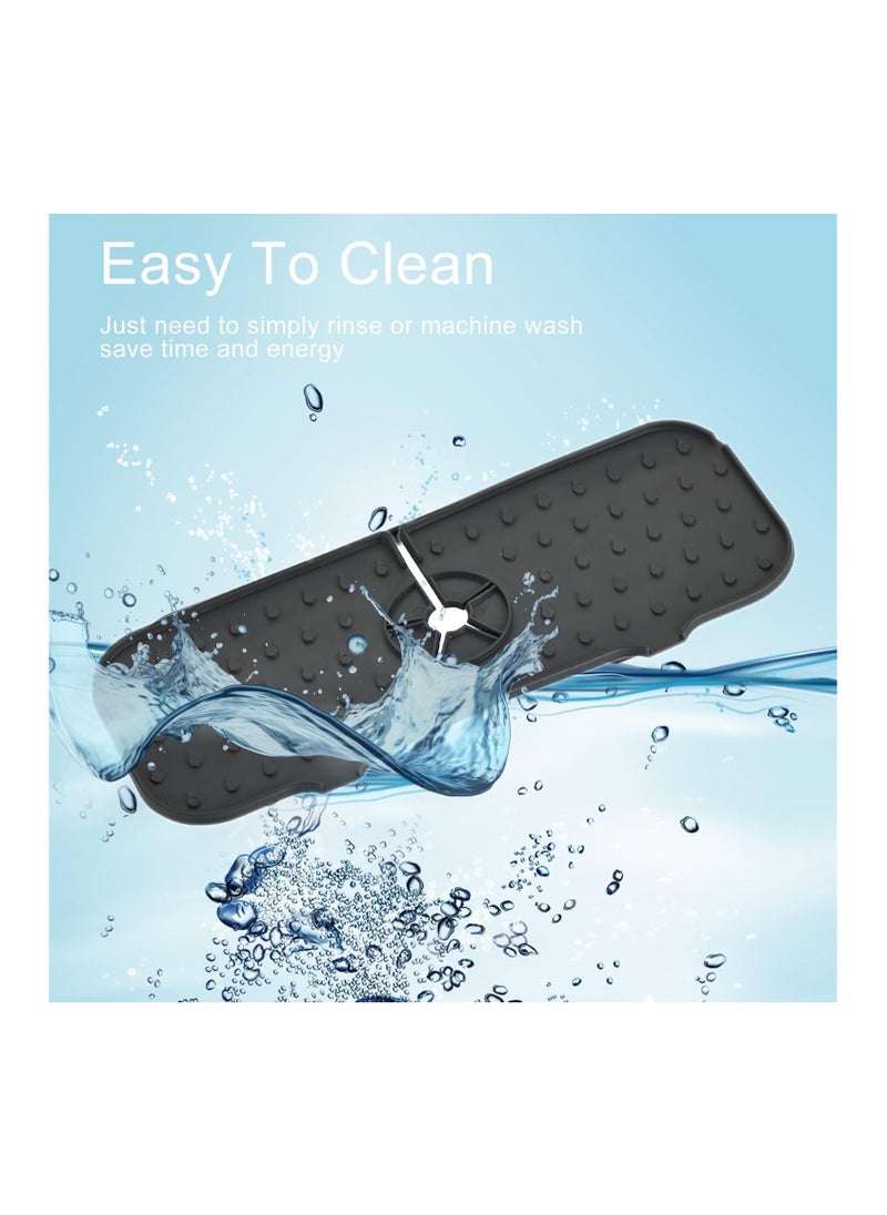 ORGANiZERS Organizers Silicone Sink Splash Guard for Faucet | Water Catcher Mat | Kitchen & Bathroom Sink Protector | Drip Catcher Drying Mat | Splash Guard for Bar, RV | Fits Most Faucets (37x14x0.5 cm)  - Image 3
