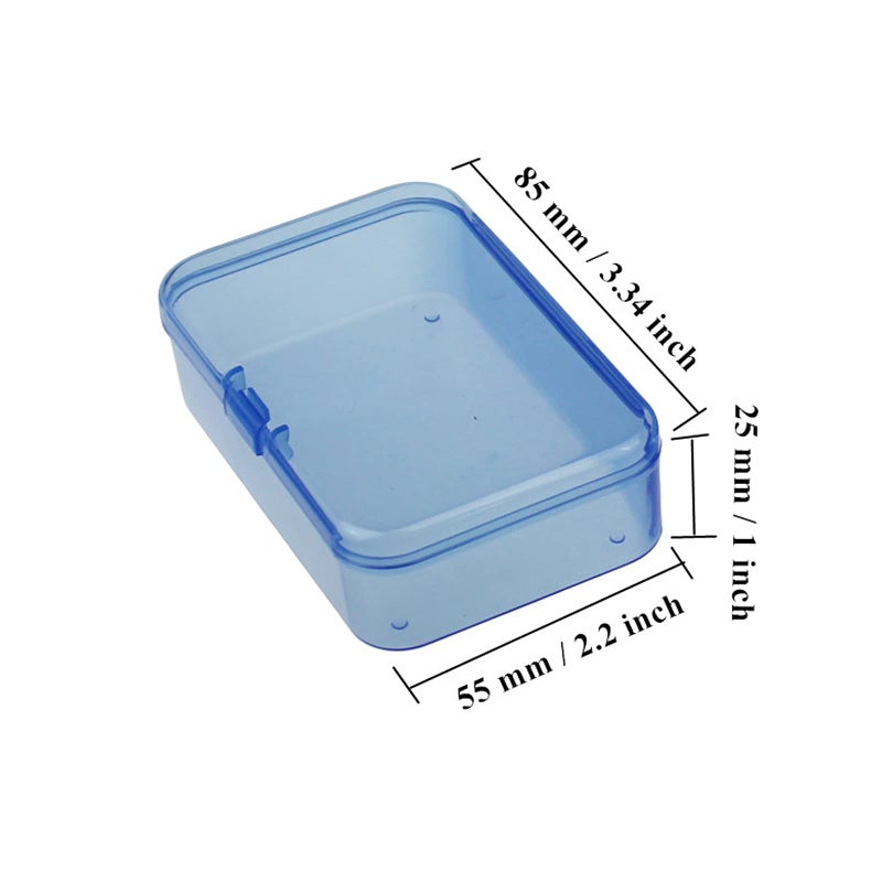 Goodma 12 Pieces Mini Rectangular Plastic Boxes Empty Storage Organizer Containers with Hinged Lids for Small Items and Other Craft Projects (Blue, 3.3 x 2.2 x 1 inch) - Image 3