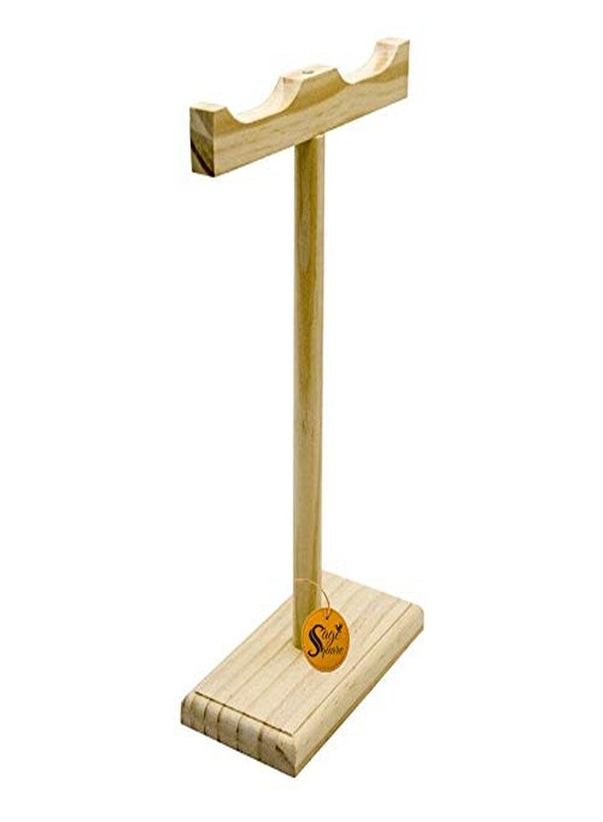 Sage Square Tabletop Natural Wood Training Cum Exercise Playful Perch Bird Stand/Bird Toy - Image 3
