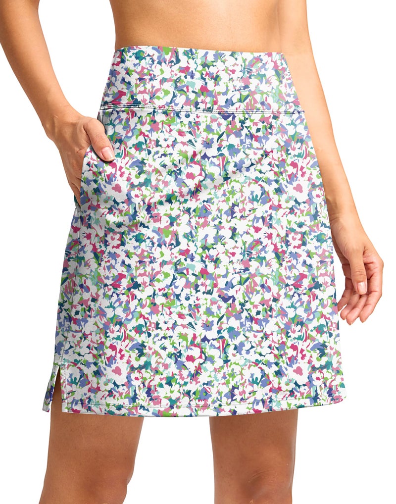 Viodia 18" Skorts for Woman with Pockets High Waisted Golf Tennis Skirts Knee Length Long Skort for Women Dressy Casual - Image 1