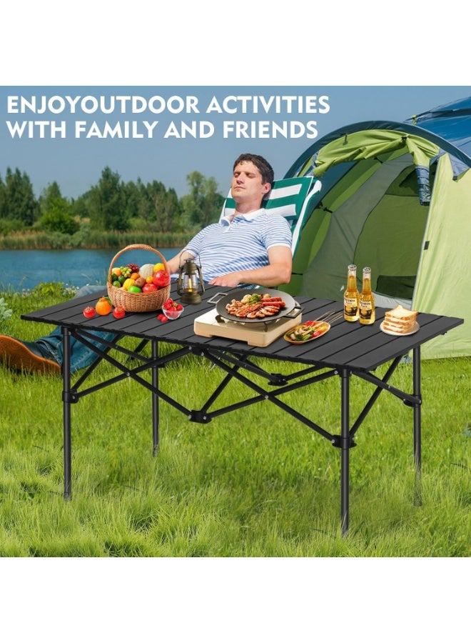 Outdoor Camping Folding Table，Lightweight Folding Table with Aluminum Table Top and Carry Bag, Easy to Carry, Perfect for Outdoor, Picnic, Cooking, Beach, Hiking(120×55×50cm) - Image 3
