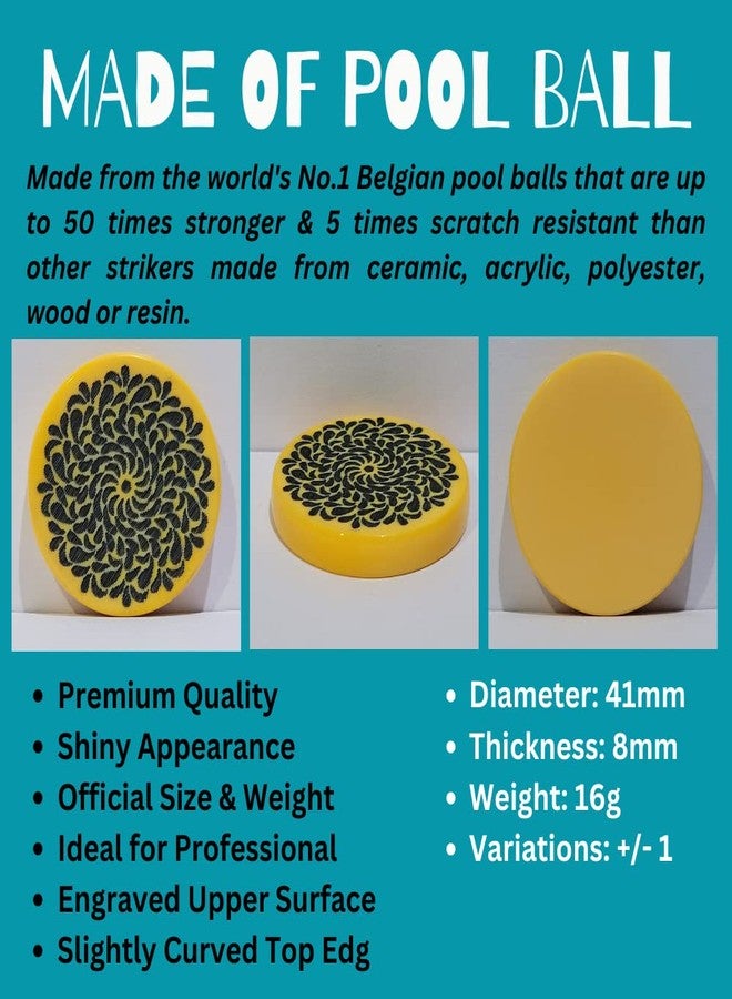NHD Professional Carrom Striker PROAN794 - Made of Original Pool Ball (Yellow), 41 x 41 x 9 mm - Image 3