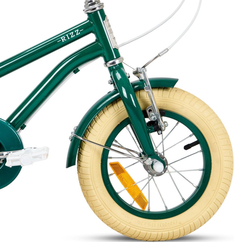 RIZZ Platinum Junior 12-Inch Kids Bike | 12-Inch Wheel Size | Adjustabe Seat | Training Wheels | Green - Image 4