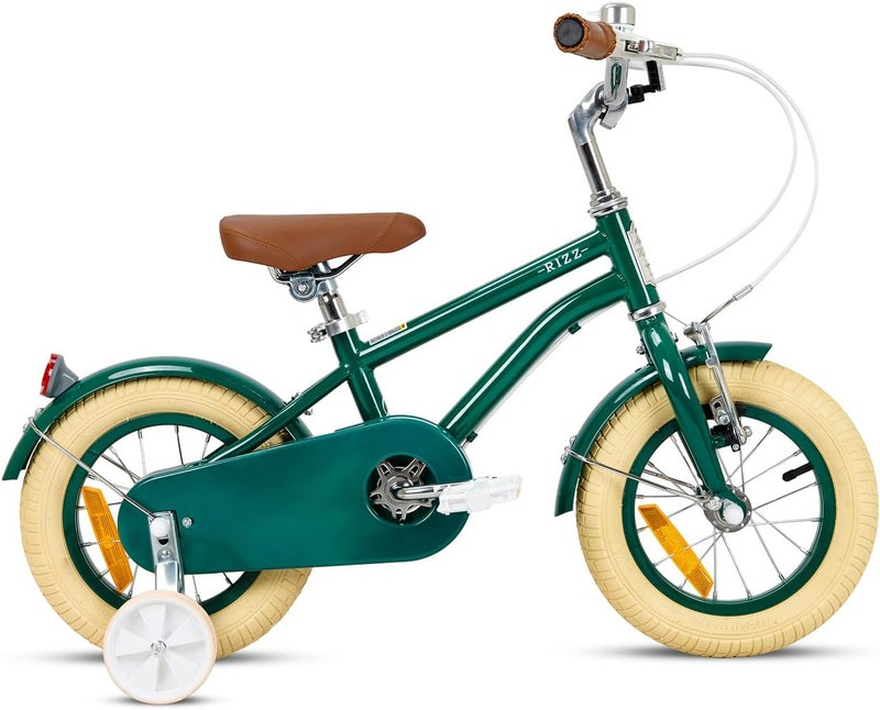 RIZZ Platinum Junior 12-Inch Kids Bike | 12-Inch Wheel Size | Adjustabe Seat | Training Wheels | Green - Image 2