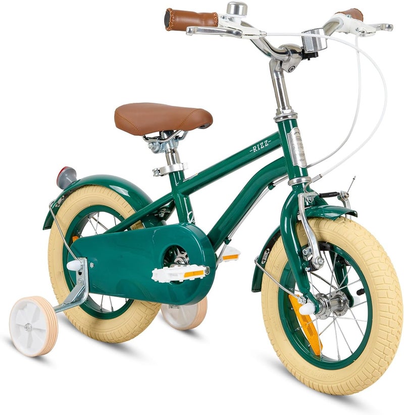 RIZZ Platinum Junior 12-Inch Kids Bike | 12-Inch Wheel Size | Adjustabe Seat | Training Wheels | Green - Image 1