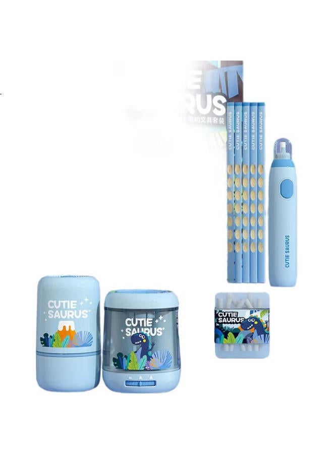 M.G M&G Cutie & Saurus Electric Stationery Gift Box Set - Dual Power Pencil Sharpener, Electric Eraser, Vacuum Cleaner, HB Pencils - for Students and Exam Prep - Image 3