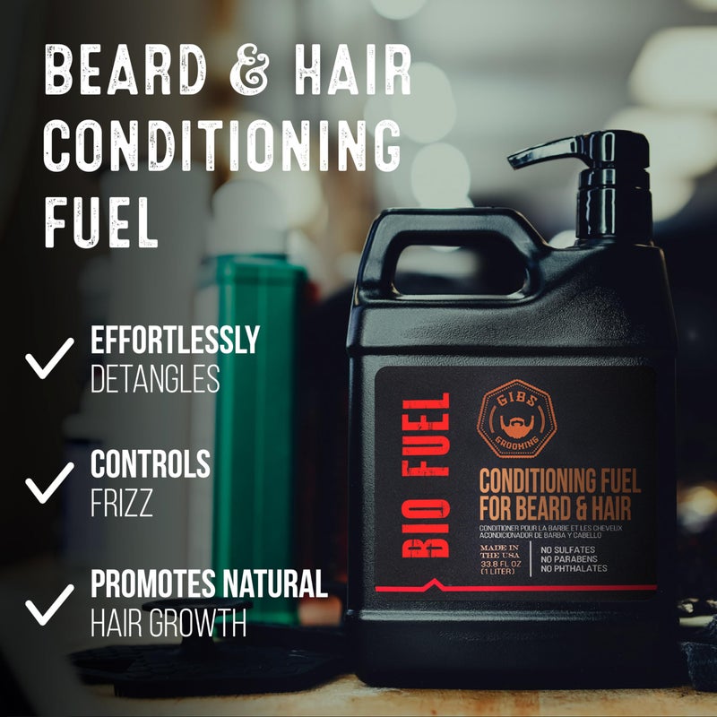 GIBS BioFuel Hair Conditioner For Men - Beard & Hair Conditioner Moisturizing, Liter, 33.8 Fl Oz (Pack of 1) - Image 2