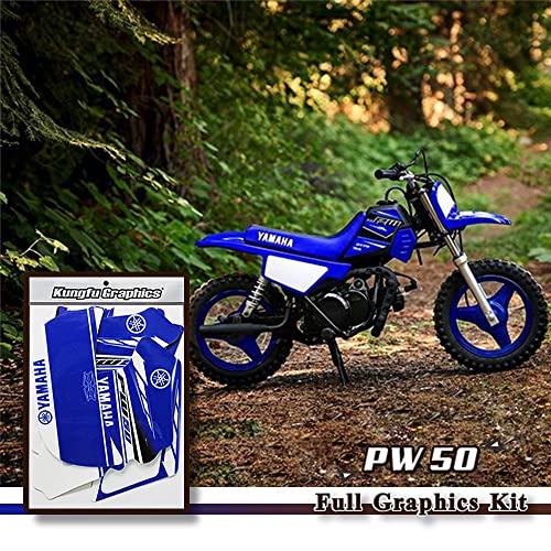 Kungfu Graphics Decal Kit for Yamaha PW 50 PW50 piwi 50, Blue, YMPW5096N004-KO - Image 2