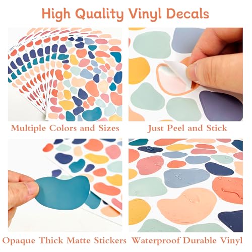 AOWDIAO 720 Pcs Irregular Polka Dots Stickers Peel and Stick Decals for Bedroom, Nursery, Living Room, Bathroom, Classroom, Vinyl Stickers for Wall, Car, Water Bottle, Laptop, Phone Case Decor - Image 4