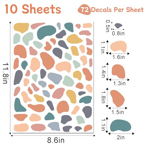 AOWDIAO 720 Pcs Irregular Polka Dots Stickers Peel and Stick Decals for Bedroom, Nursery, Living Room, Bathroom, Classroom, Vinyl Stickers for Wall, Car, Water Bottle, Laptop, Phone Case Decor - Image 3
