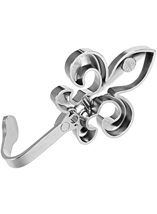 2 Pcs Silver Tone Zinc Alloy Wall Mounted Hooks For Robe And Clothes Hanger - Image 5