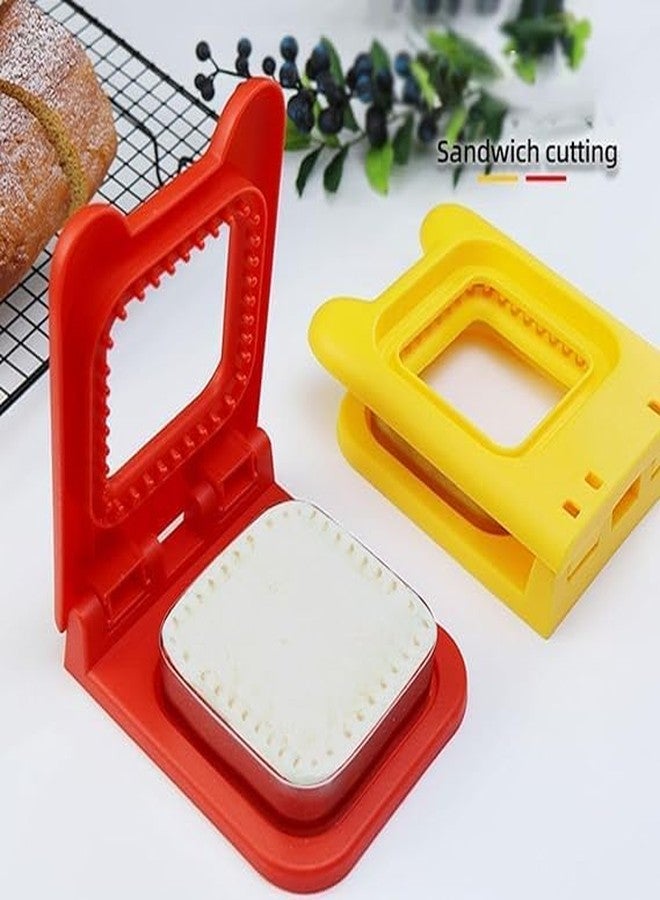 JAMBUVANTI 2 in 1 Sandwich Cutter and Sealer Kitchen Accessory Practical for Boys Girls Stainless Steel Baking Tools, Sandwich Pocket Bread Mold, Great for Lunchbox and Bento Box Square Multicolor 1PCS - Image 3