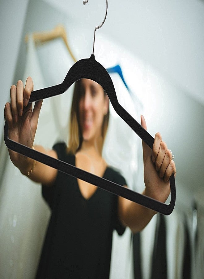 VIKIJO - Non-Slip Velvet Hangers Premium Suit Hangers Ultra Thin Space Saving 360 Degree Swivel Hook Clothes Hangers Velvet for Suits,Coats,Jackets,Pants,Dress,Sarees (Pack of 8) - Image 5