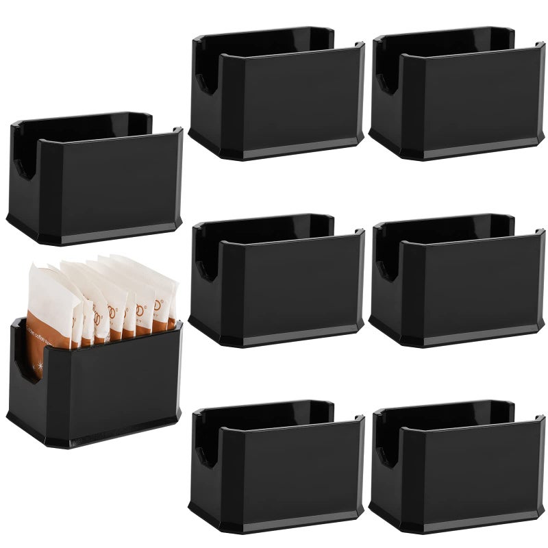 Dicunoy Set of 8 Sugar Packet Holder Plastic Black Sugar Caddy for Restaurant Sugar Bag Sweetener Packets Storage Container Box for Coffee Bar Table