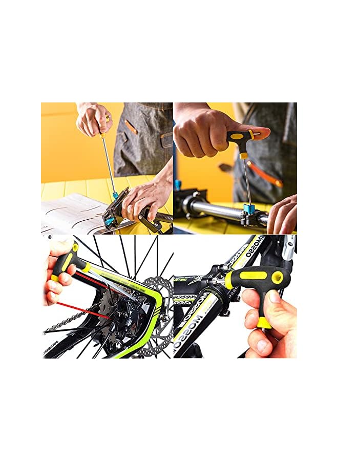 IAF Pieces Hex Allen Key Wrench, 2.5-6mm T-Handle Metric Bike Hex Key with Ball End Screwdriver Hand Tool for Bike Pedal Handlebar Disc Brake Mount Repair - Image 2