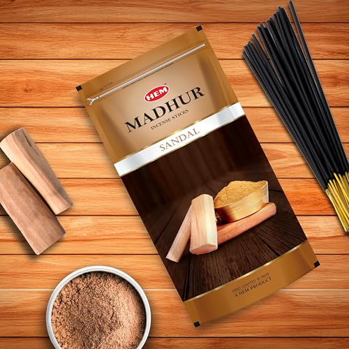 Hem Madhur Sandal Incense Sticks | Soothing Sandalwood Aroma for Puja, Meditation & Home Ambiance | Long-Lasting Fragrance | Burns 35-40 Min | Approx. 100 Sticks | Resealable Zip Pouch | 135 gm Pack - Image 3