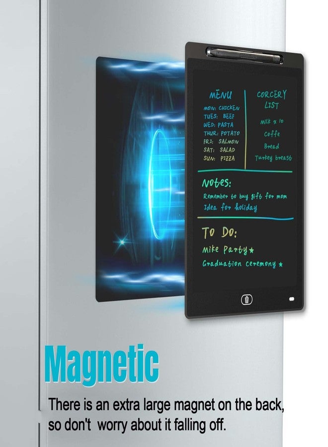 onbuwws Magnetic Dry Erase Board for Fridge, 9.8”×6.7” Small LCD Writing Tablet Blackboard Grocery to Do List Magnet Pad Black White Whiteboard Adult Chore Chart Refrigerator Digital Notepad Message Center - Image 2