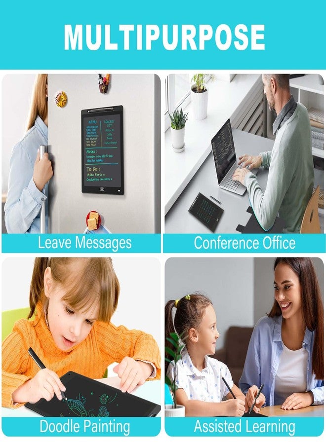 onbuwws Magnetic Dry Erase Board for Fridge, 9.8”×6.7” Small LCD Writing Tablet Blackboard Grocery to Do List Magnet Pad Black White Whiteboard Adult Chore Chart Refrigerator Digital Notepad Message Center - Image 4