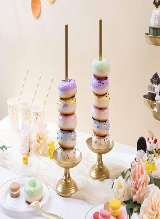 WOPARTY Donut Stand Metal 2 Pack, Gold Display Tower for Dessert Table, Doughnut Holder for Birthday, Wedding, Baby Shower, Bridal Showers,Christmas, Party Supplies - Image 5