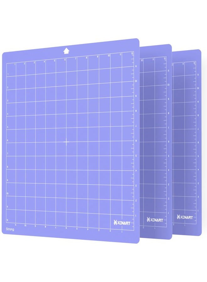 XINART StrongGrip Cutting Mat for Silhouette Cameo 4/3/2/1(3 Mats,12x12 inch) Strong Grip Adhesive Sticky Accessories Craft Vinyl Replacement Cut Mats for Silhouette Cameo - Image 1