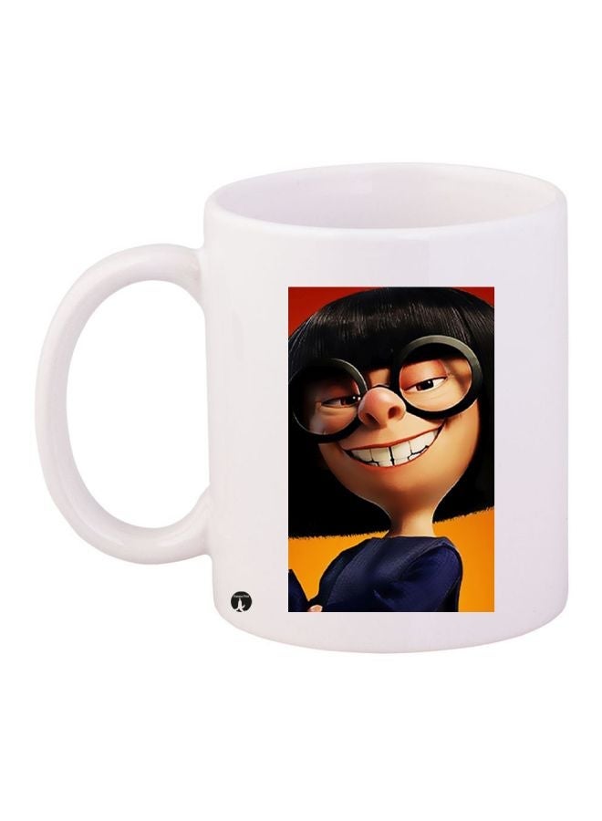 Cartoon Printed Coffee Mug White/Black/Brown 11ounce