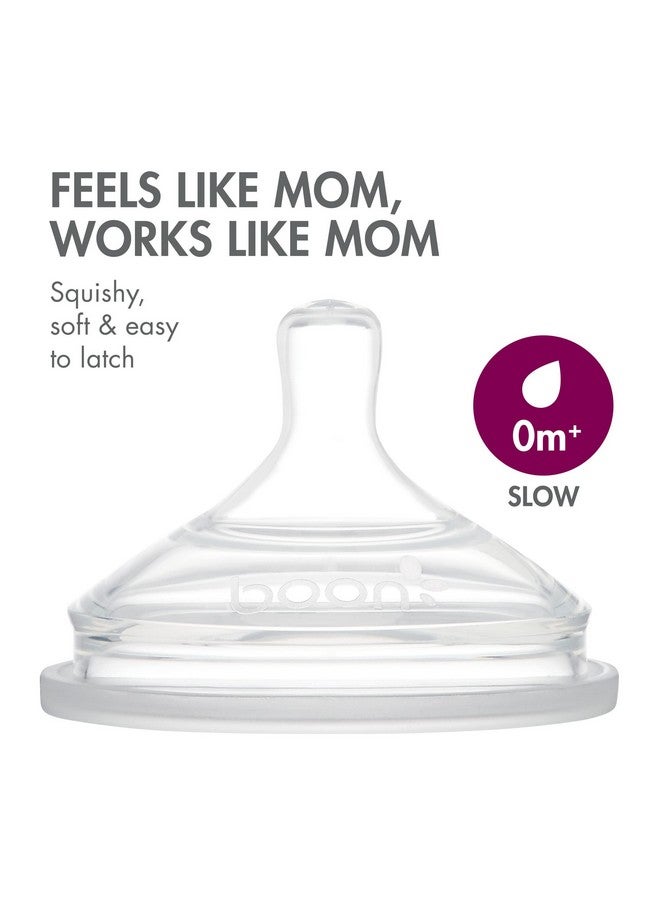 بون زجاجات الرضاعة القابلة لإعادة الاستخدام من Boon Nursh - حلمة تدفق بطيء - جراب وحلمة من السيليكون لزجاجات الرضاعة - أساسيات تغذية الطفل - رمادي - من عمر 0 إلى 3 أشهر - 3 قطع - 4 أونصة - Image 5
