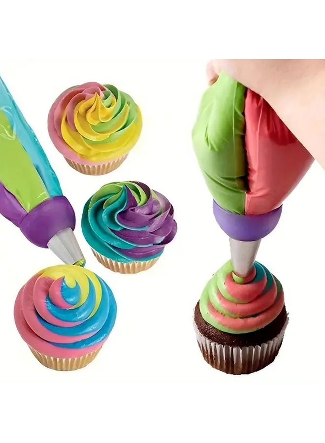 2 Pack Purple Icing Piping Nozzles With Converter For Cake Decorating Pastry Bags - Image 2