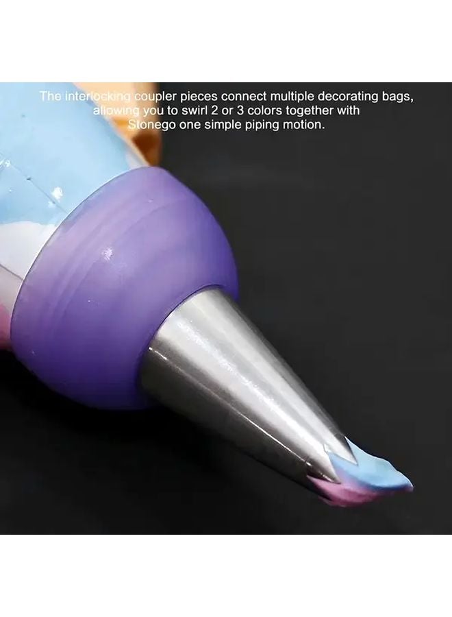 2 Pack Purple Icing Piping Nozzles With Converter For Cake Decorating Pastry Bags - Image 5
