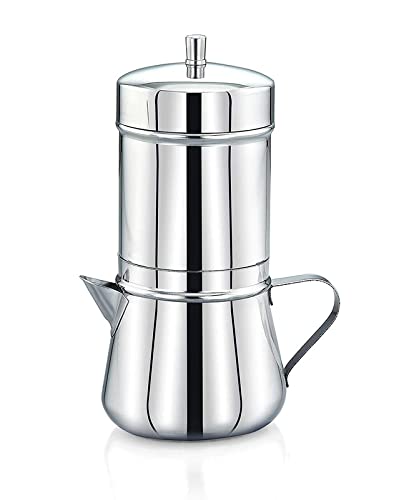 DiBha Stainless Steel South Indian Filter Coffee Maker Tea Pot/Coffee Kettle/Drip Madras Coffee Percolator | Brewed Coffee Maker (250ml) - Image 4