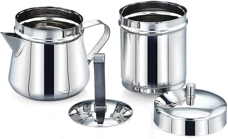 DiBha Stainless Steel South Indian Filter Coffee Maker Tea Pot/Coffee Kettle/Drip Madras Coffee Percolator | Brewed Coffee Maker (250ml) - Image 3