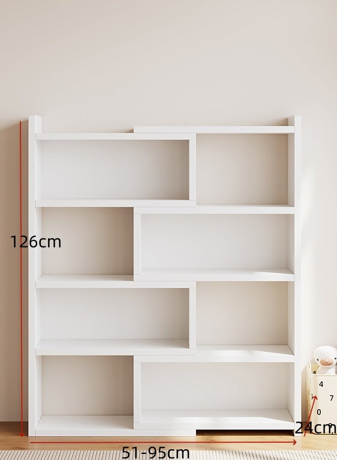 JCB CHIC 4-Tier Wooden Display Cabinet Rack,Extendable 51-95cm Wide Open Shelf Bookcase,8 Cubes Bookshelf,Multifunctional Freestanding Book Storage Shelves for Home and Commercial Use - Image 3