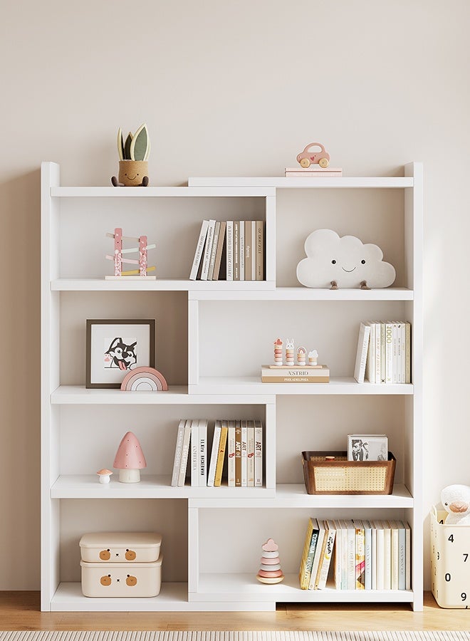 JCB CHIC 4-Tier Wooden Display Cabinet Rack,Extendable 51-95cm Wide Open Shelf Bookcase,8 Cubes Bookshelf,Multifunctional Freestanding Book Storage Shelves for Home and Commercial Use - Image 1