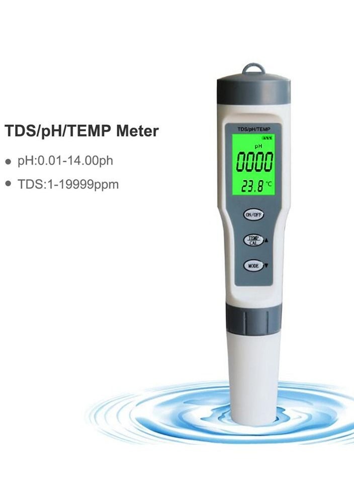 Generic - TDS PH Meter PH/TDS/EC/Temperature Meter Digital Water Quality Monitor Tester - Image 1