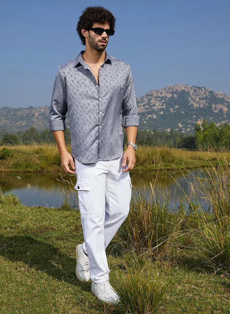 كامبوس سوترا Men's Coin Grey Mozaic-Tactile Shirt
